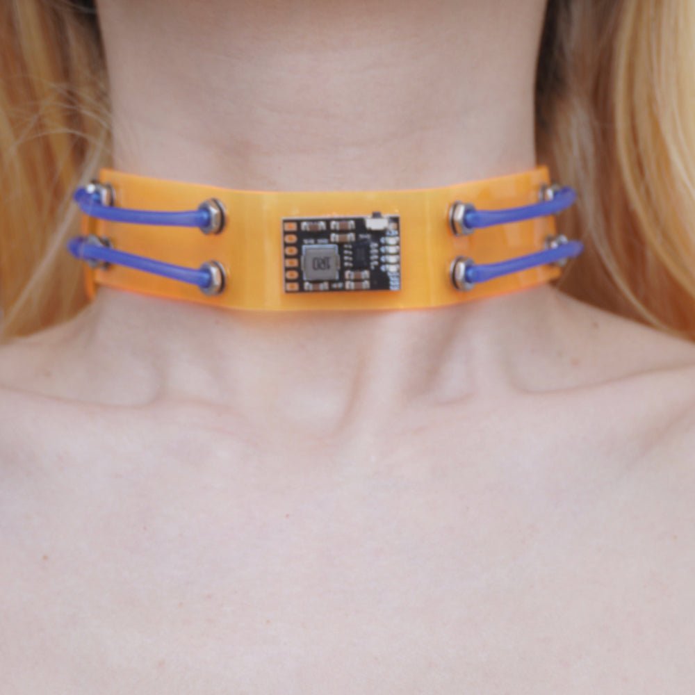 Futuristic Cyberpunk Neon Circuit Board Choker — Handmade Necklace, Available in Three Colors - futuristic jewelry - TUAN TUAN