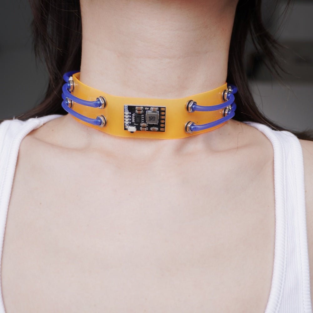 Futuristic Cyberpunk Neon Circuit Board Choker — Handmade Necklace, Available in Three Colors - futuristic jewelry - TUAN TUAN