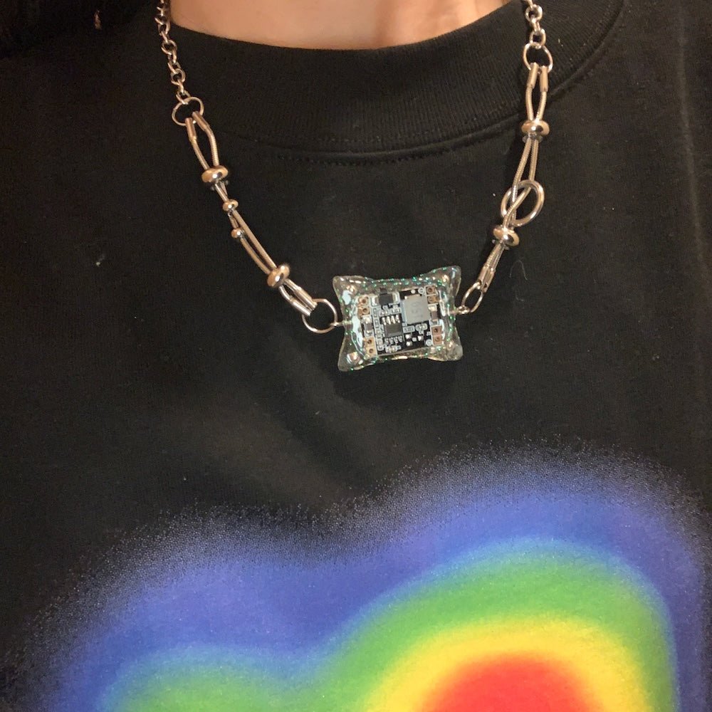Futuristic Necklace — Handcrafted Resin Circuit Board Necklace - futuristic jewelry - TUAN TUAN