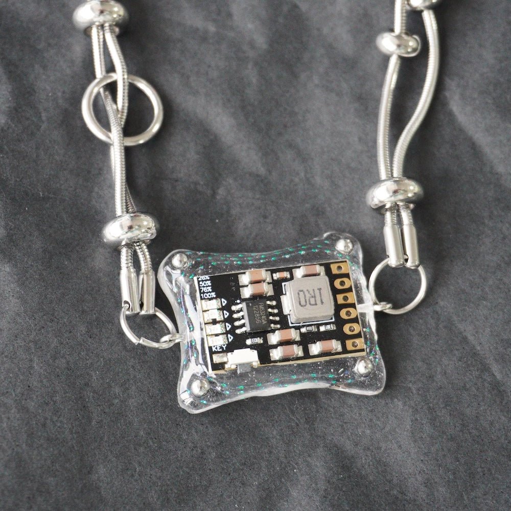 Futuristic Necklace — Handcrafted Resin Circuit Board Necklace - futuristic jewelry - TUAN TUAN
