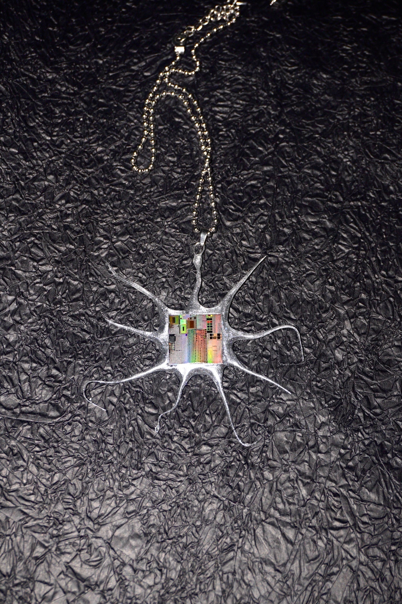 Futuristic Necklace—Handcrafted Resin Electroni Silicon Wafer Necklace - futuristic jewelry - TUAN TUAN