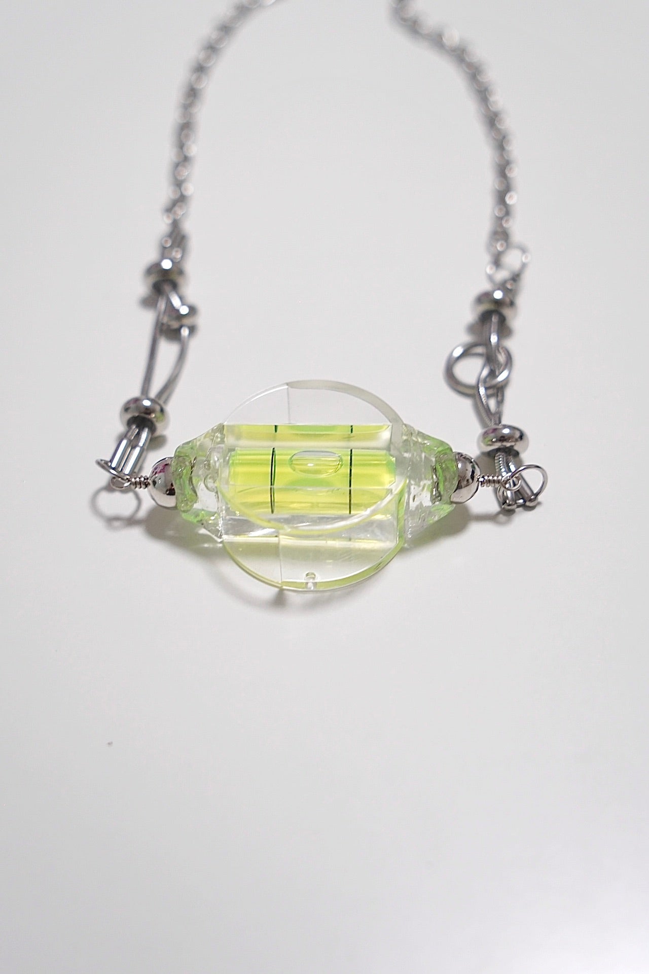 Futuristic Round Level Necklace – Minimalist Cyber Style Handmade - futuristic jewelry - TUAN TUAN
