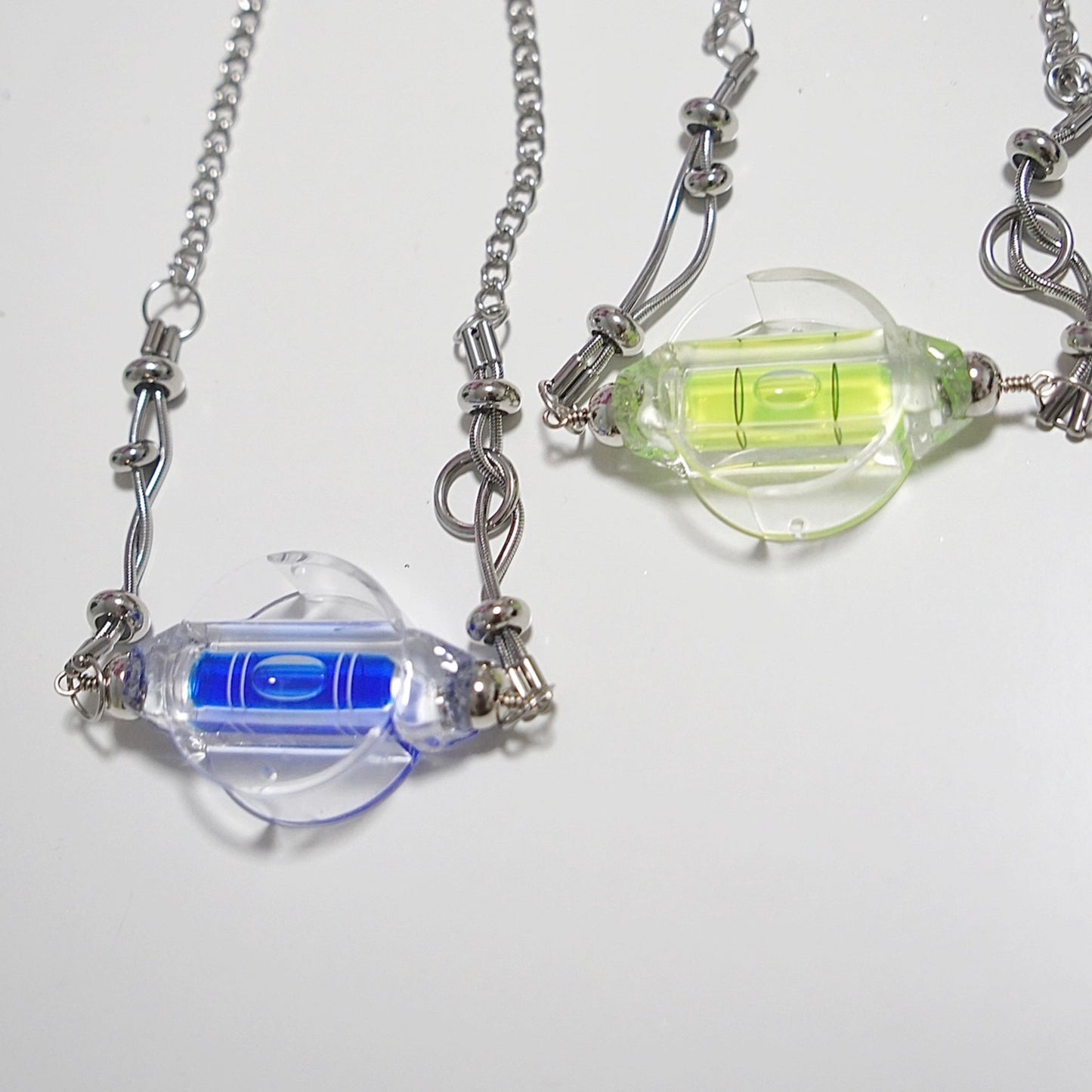 Futuristic Round Level Necklace – Minimalist Cyber Style Handmade - futuristic jewelry - TUAN TUAN