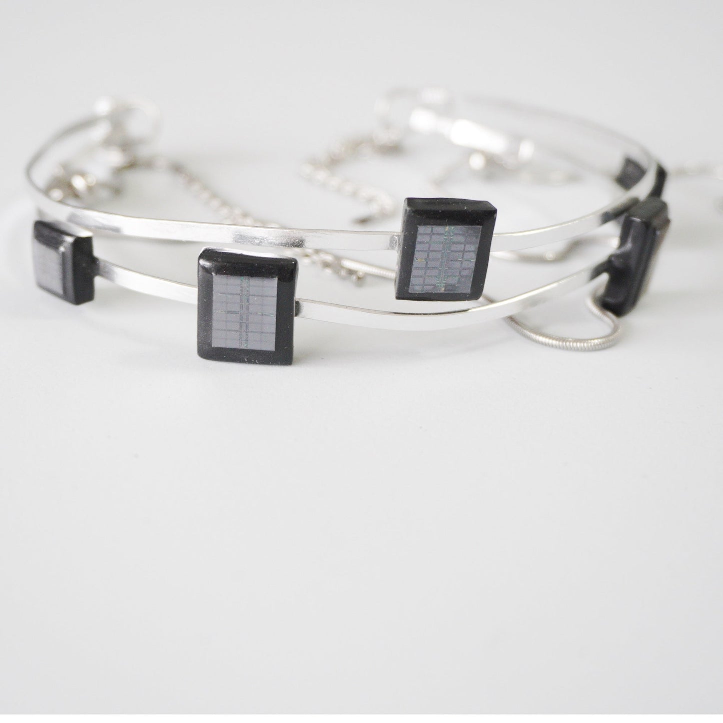 Handmade Cyber Chip Choker with Movable Blocks — Limited One-Off - futuristic jewelry - TUAN TUAN