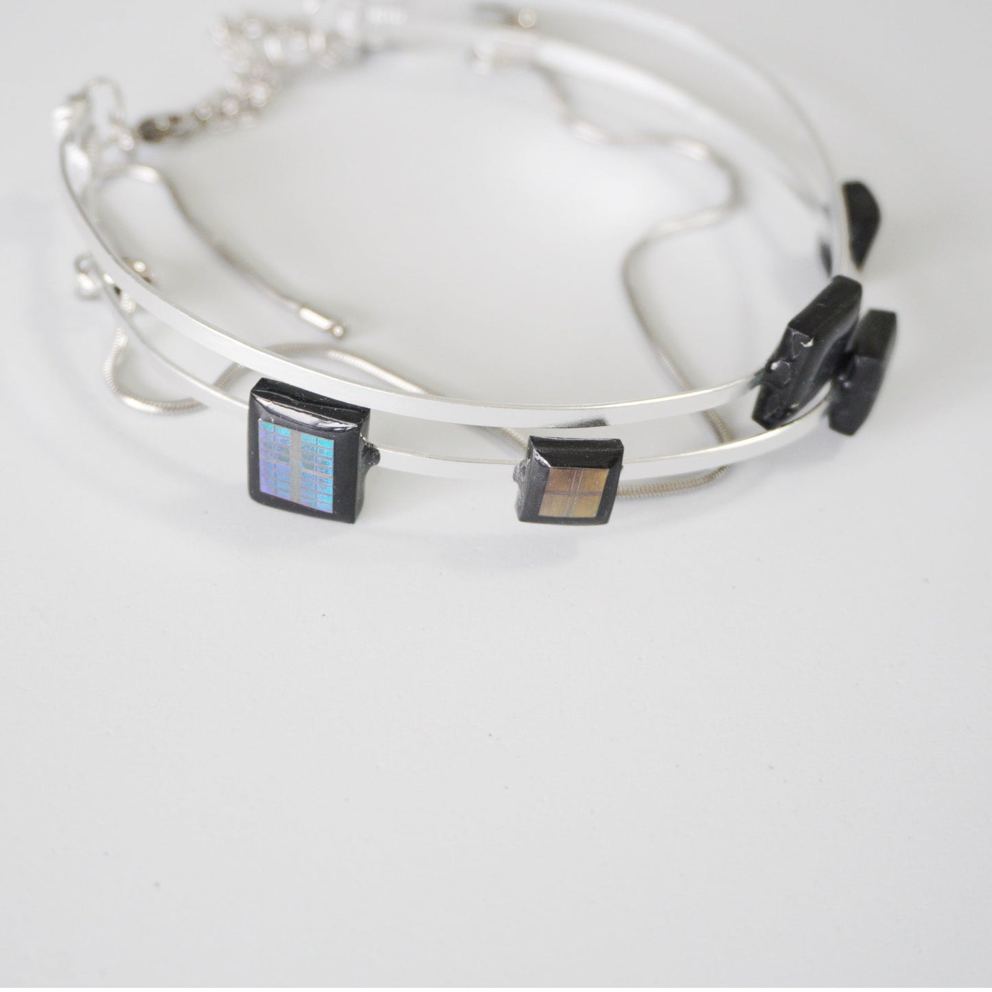 Handmade Cyber Chip Choker with Movable Blocks — Limited One-Off - futuristic jewelry - TUAN TUAN