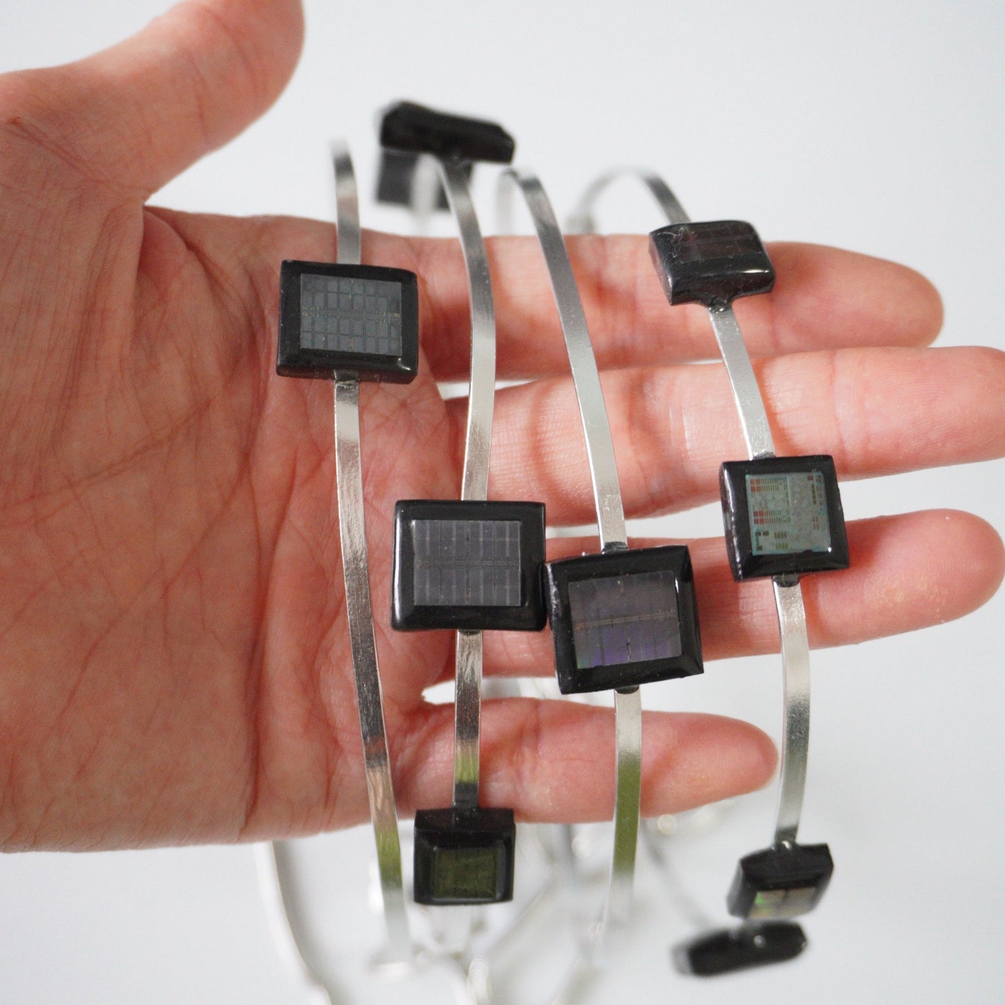 Handmade Cyber Chip Choker with Movable Blocks — Limited One-Off - futuristic jewelry - TUAN TUAN