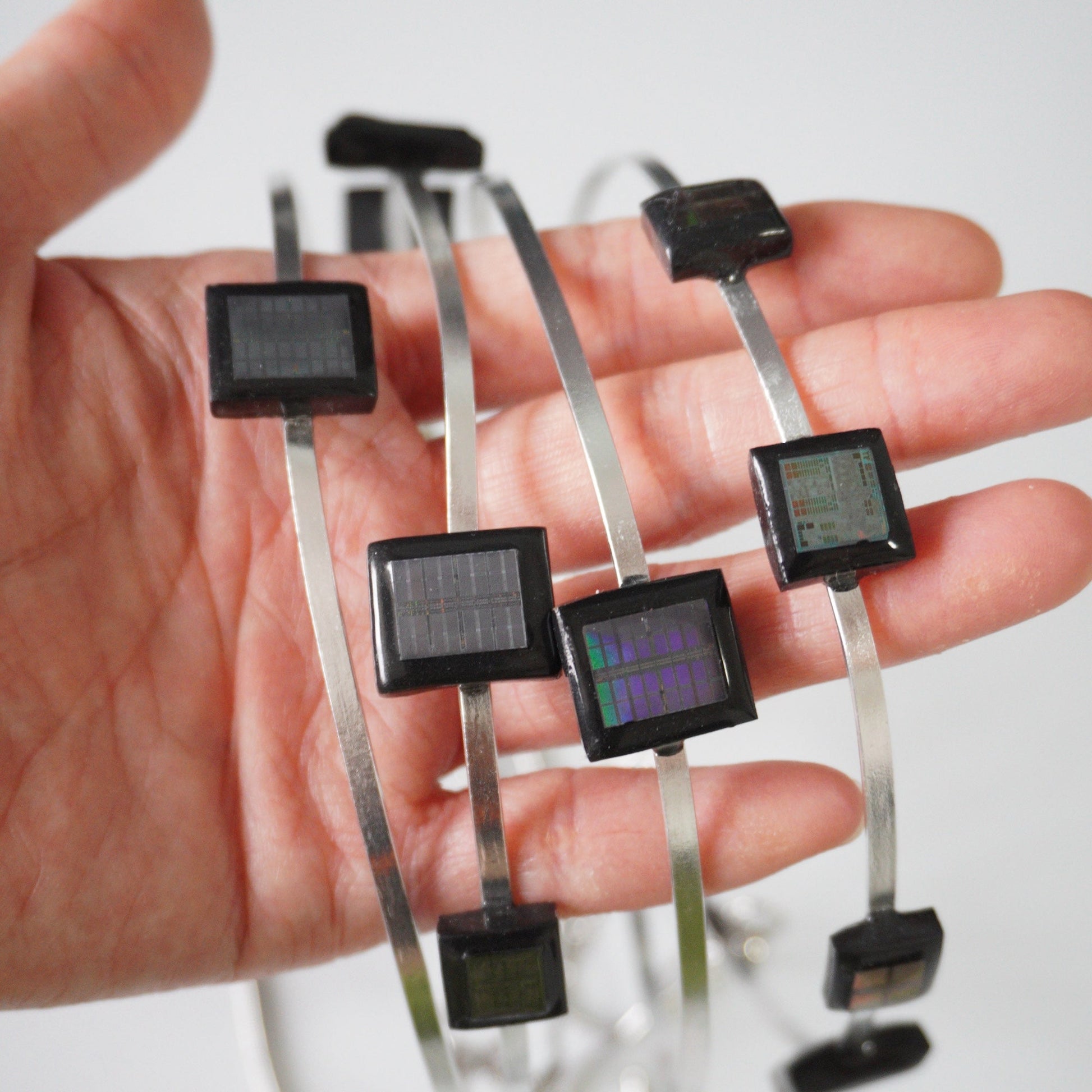 Handmade Cyber Chip Choker with Movable Blocks — Limited One-Off - futuristic jewelry - TUAN TUAN