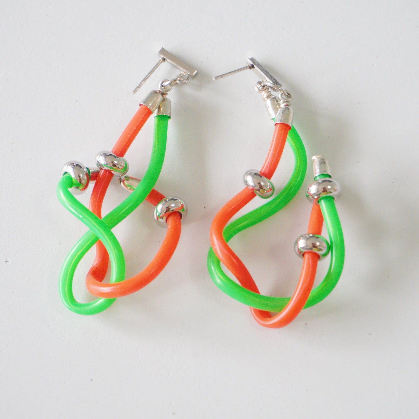 Handmade Cyberpunk Wire Tube Earrings - futuristic jewelry - TUAN TUAN