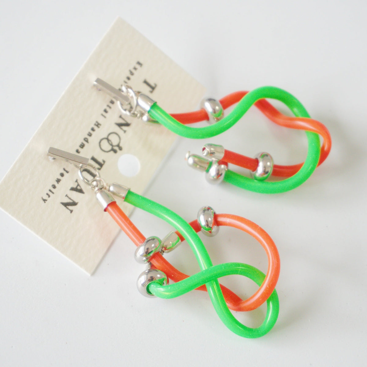 Handmade Cyberpunk Wire Tube Earrings - futuristic jewelry - TUAN TUAN
