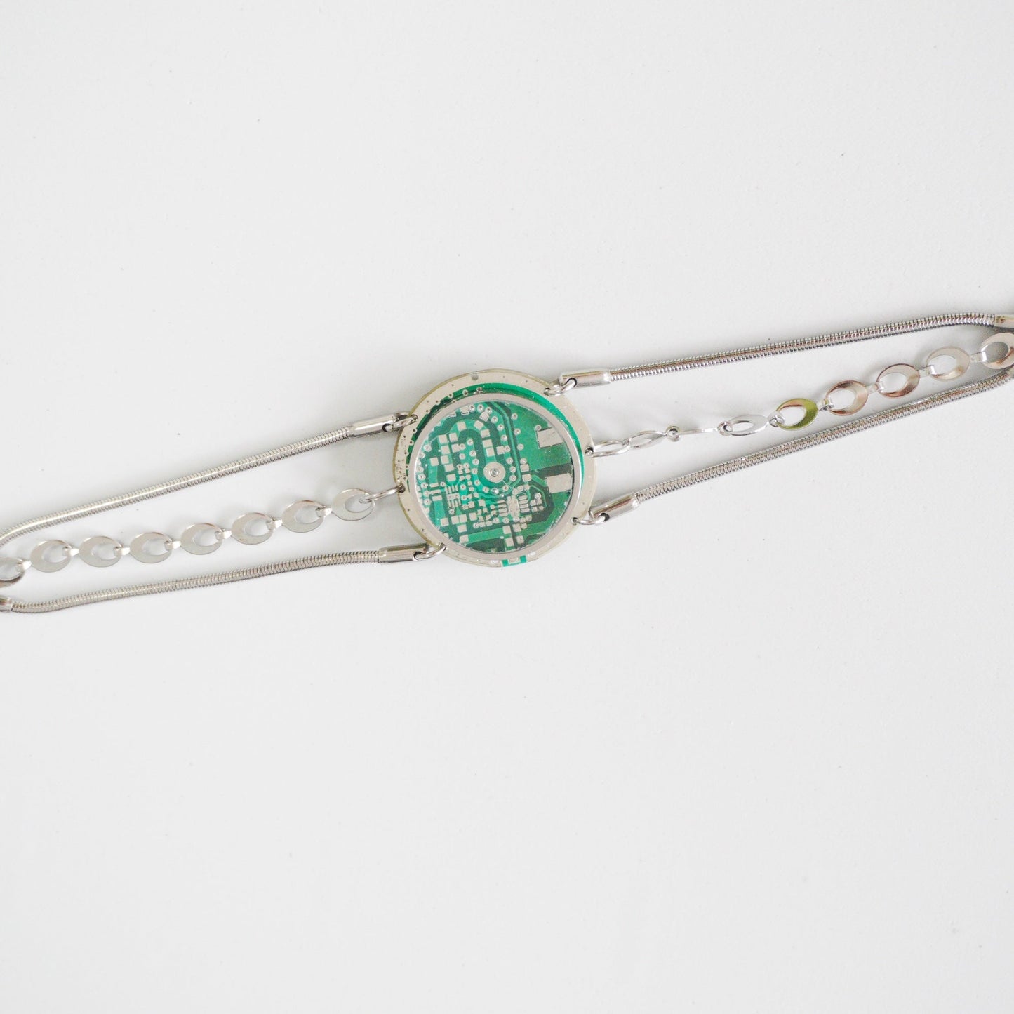 Handmade Round Circuit Board Layered Choker — One-of-a-Kind - futuristic jewelry - TUAN TUAN