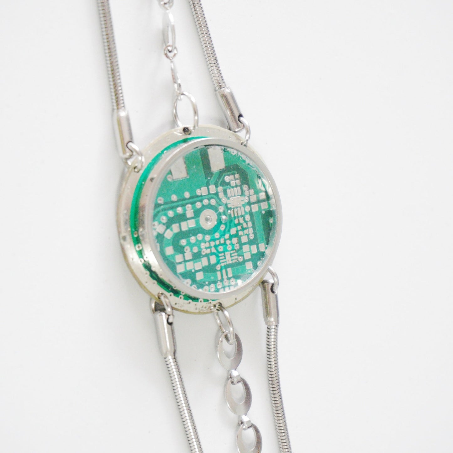 Handmade Round Circuit Board Layered Choker — One-of-a-Kind - futuristic jewelry - TUAN TUAN