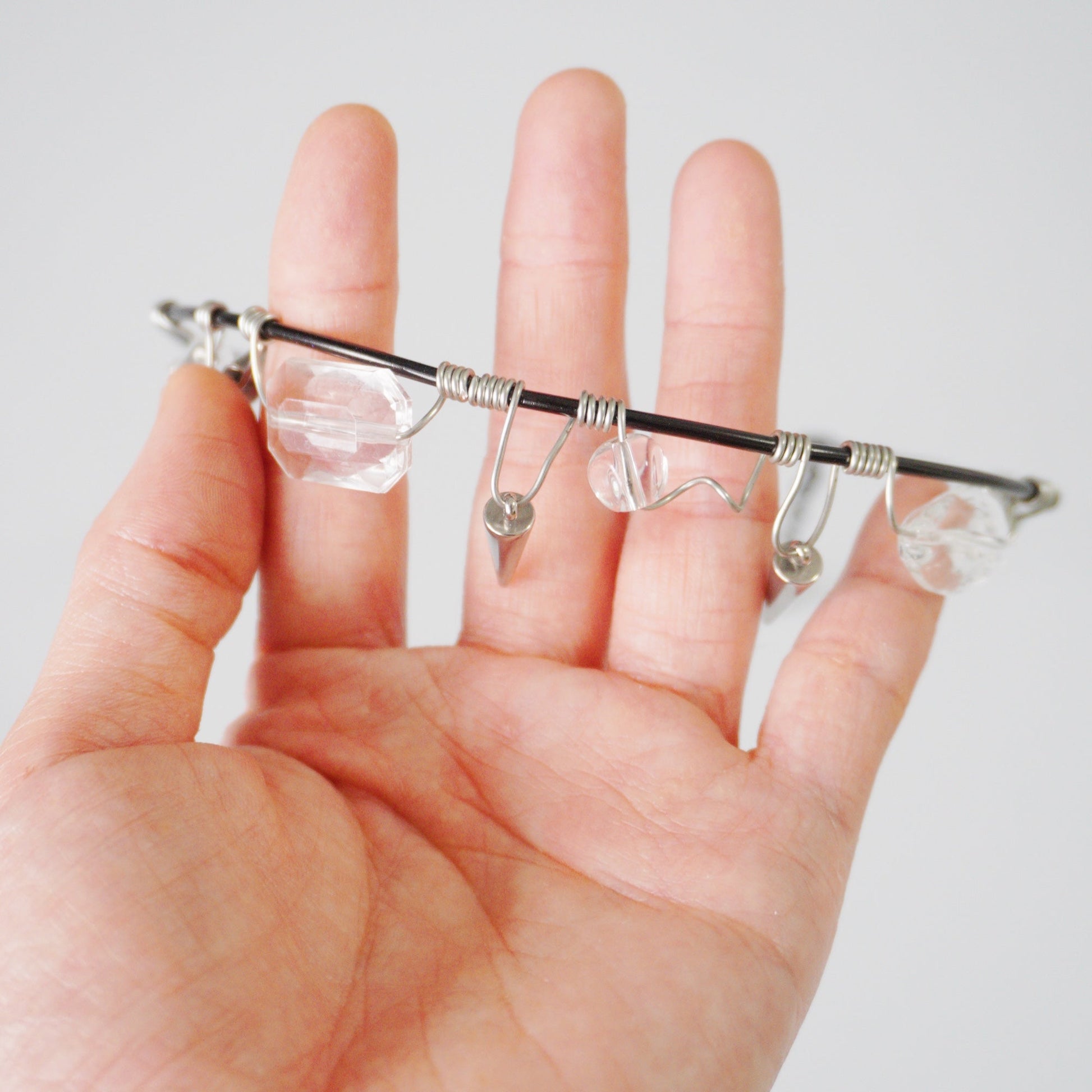 Handmade Wire Wrapped Spike Crystal Choker — Limited Edition - futuristic jewelry - TUAN TUAN