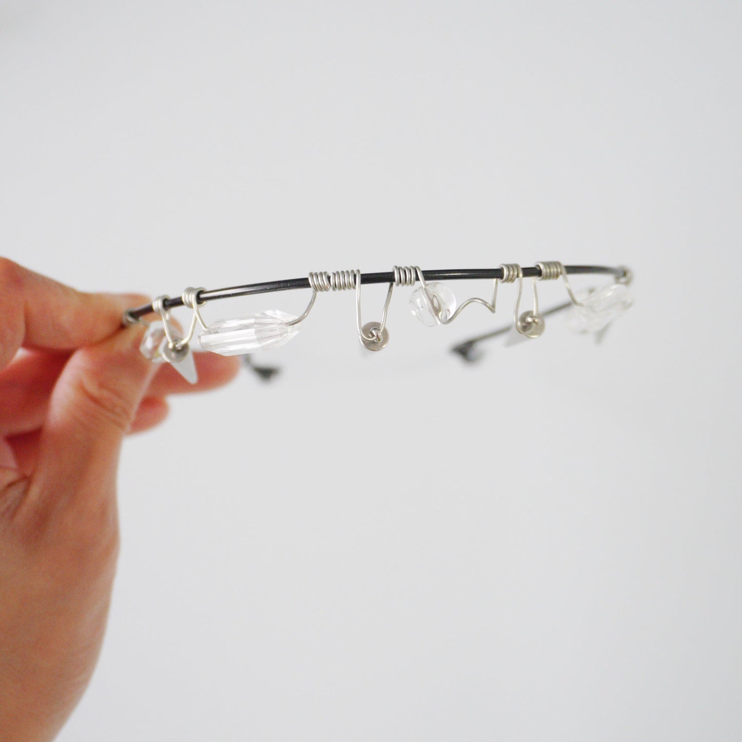 Handmade Wire Wrapped Spike Crystal Choker — Limited Edition - futuristic jewelry - TUAN TUAN