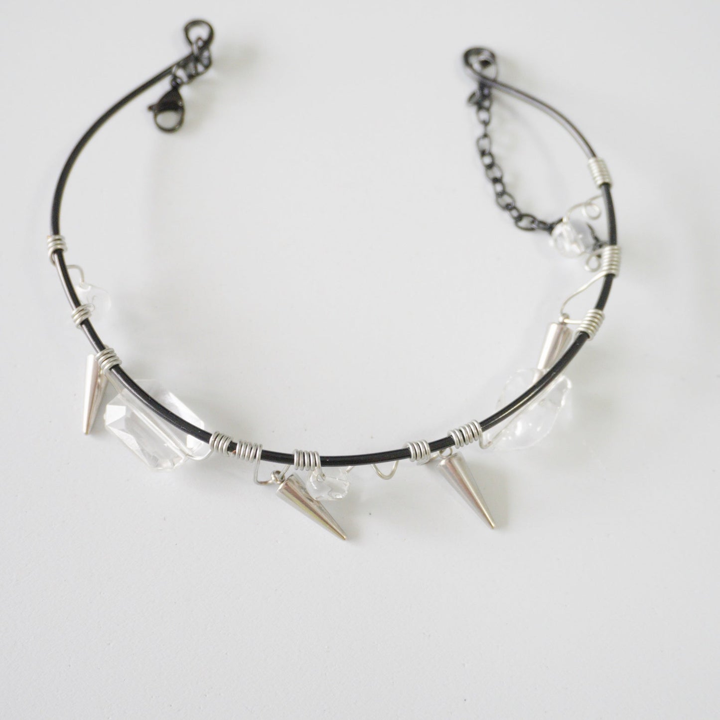 Handmade Wire Wrapped Spike Crystal Choker — Limited Edition - futuristic jewelry - TUAN TUAN