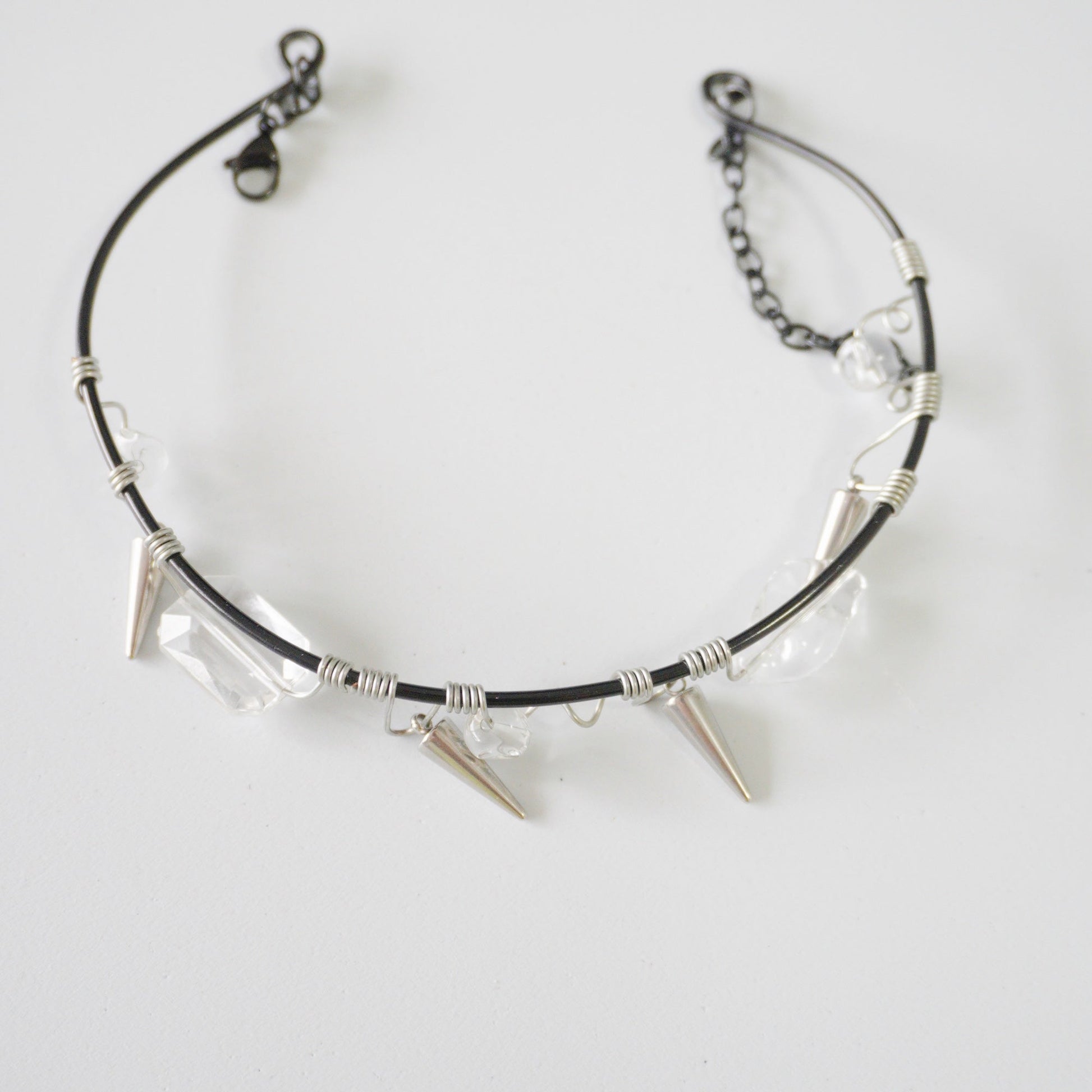 Handmade Wire Wrapped Spike Crystal Choker — Limited Edition - futuristic jewelry - TUAN TUAN