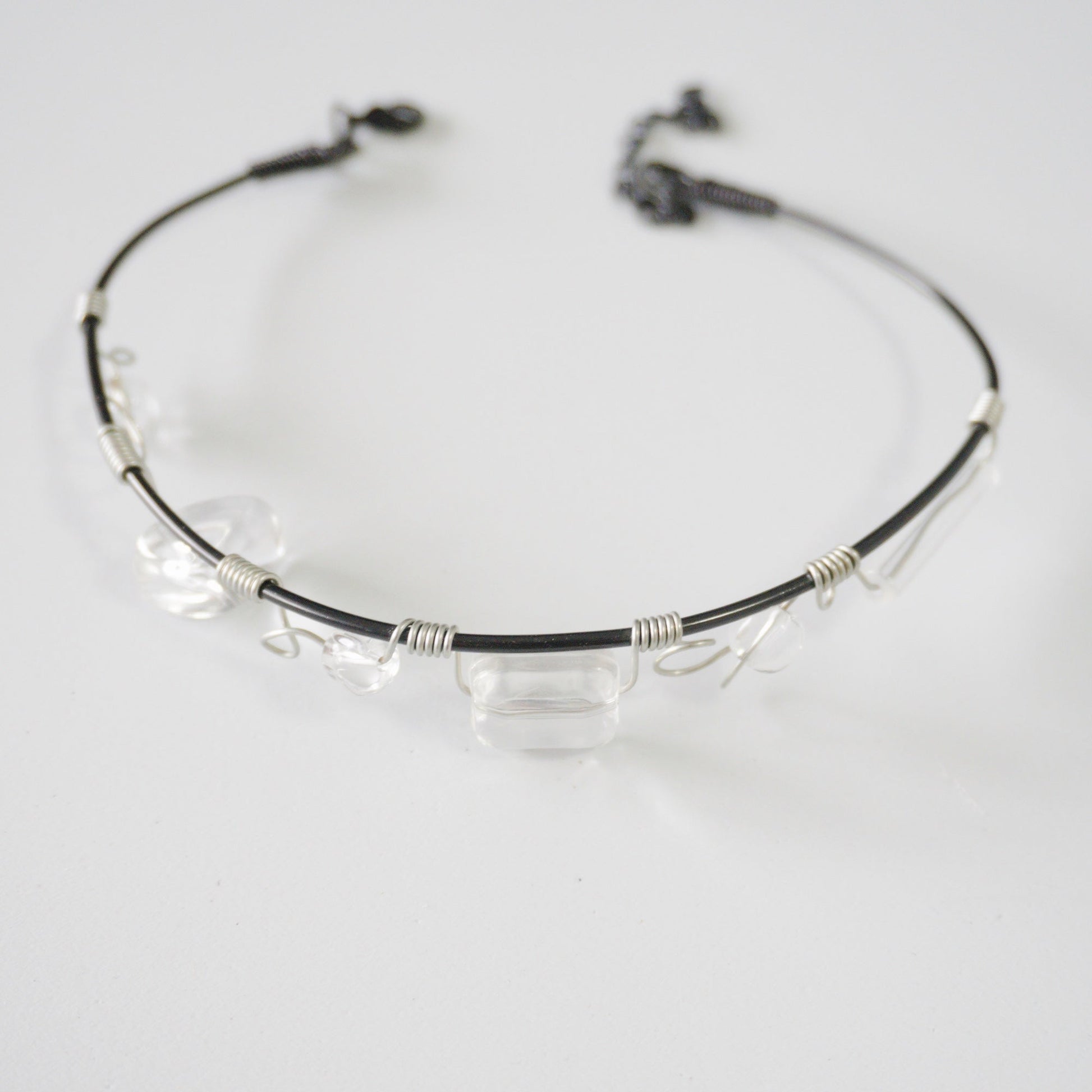 Handmade Wire Wrapped Spike Crystal Choker — Limited Edition - futuristic jewelry - TUAN TUAN