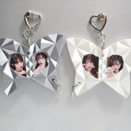 Low Poly Butterfly Photo Holder | 3D Printed Bag Charm - futuristic jewelry - TUAN TUAN