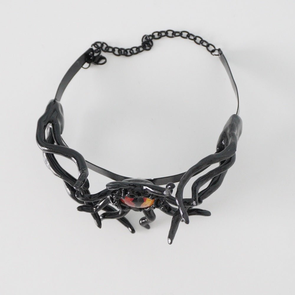 Unique Tentacle Cthulhu Eye Polymer Clay Handmade Statement Choker Necklace - futuristic jewelry - TUAN TUAN