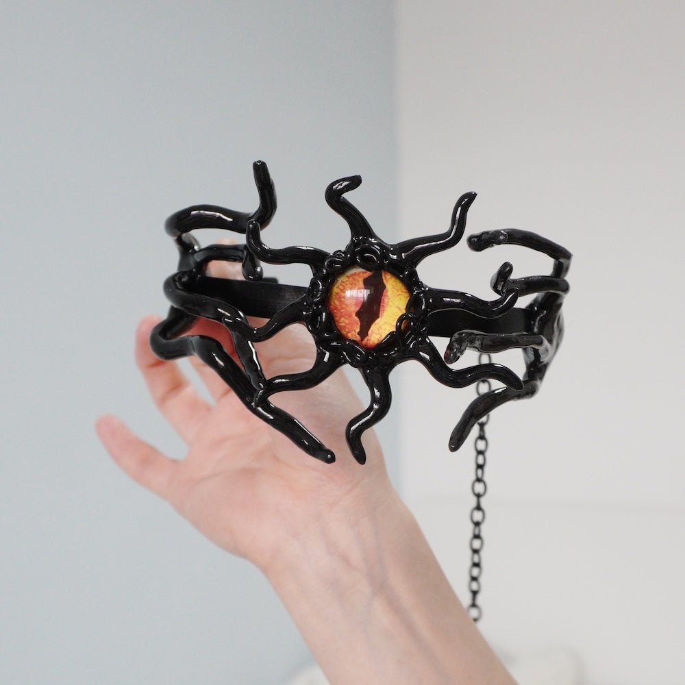 Unique Tentacle Cthulhu Eye Polymer Clay Handmade Statement Choker Necklace - futuristic jewelry - TUAN TUAN